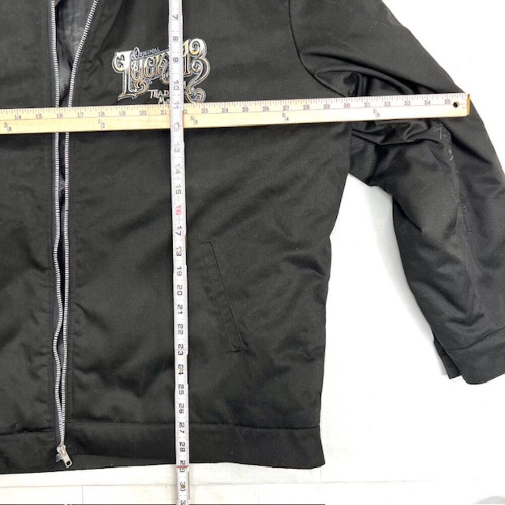 Trucker/Biker Jacket Lucky 13 Black Logo Embroidered Quilted Lined Puffer 4XL(62 - Picture 8 of 14